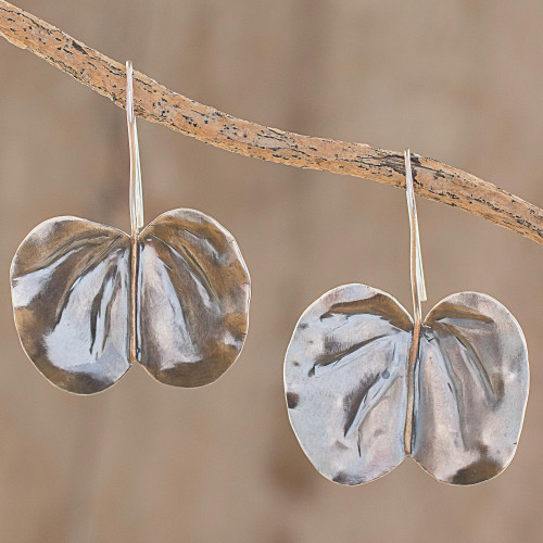 Sterling Silver Hawaiian Orchid Leaf Drop Earrings 'Hawaiian Orchid Leaf'