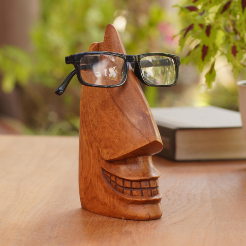 Hand Crafted Jempinis Wood Eyeglass Holder 'Make a Spectacle'