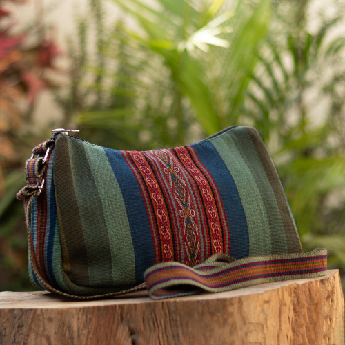 Multicolored Alpaca Shoulder Bag 'Mists of Cusco'