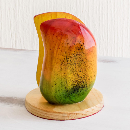 Mango Napkin Holder Crafted from Pine 'Ripe Mango'