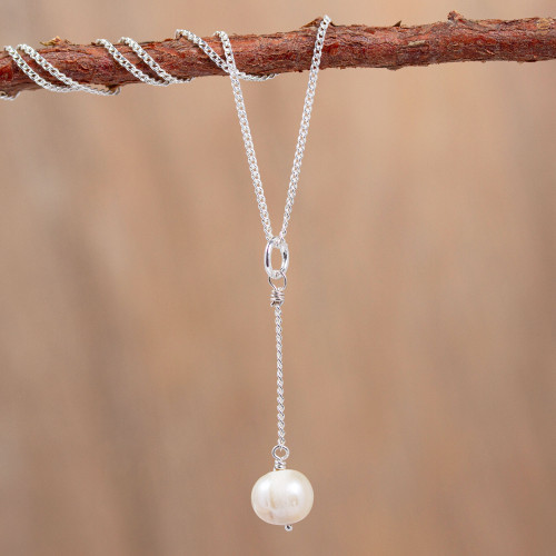 Y-Necklace with Cultured Pearl 'Precious Pendulum'