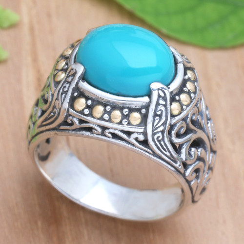 Handcrafted Cocktail Ring from Bali 'Majestic Touch'