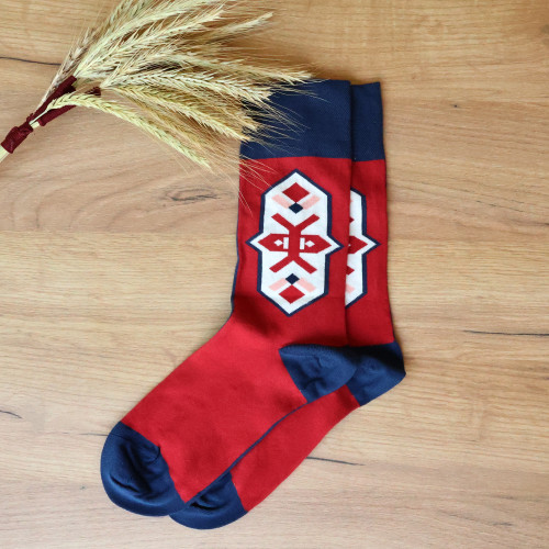 Cotton Blend Socks Featuring Traditional Armenian Motifs 'Gyumri Experience'