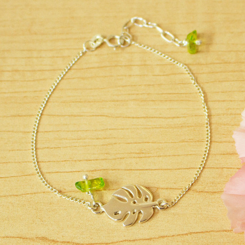 Peridot and Sterling Pendant Bracelet 'Bright Spring'