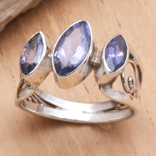 Amethyst and Sterling Silver Cocktail Ring 'Spark'