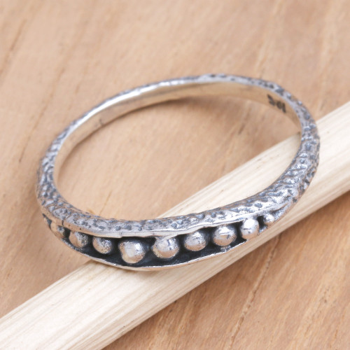 Artisan Crafted Sterling Silver Band Ring 'Pandawa Beach'