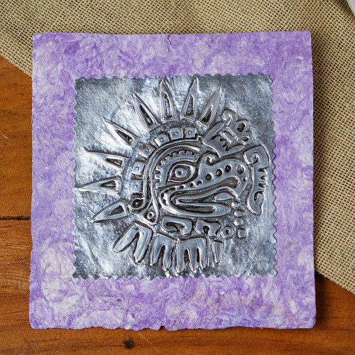Relief Engraving Aluminum Card with Paper Frame 'Mighty Quetzal'
