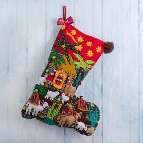 Nativity-Themed Christmas Stocking 'Journey to the Manger'