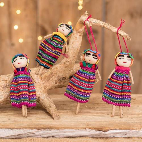 Handcrafted Frida Ornaments Set of 4 'Frida's Christmas'