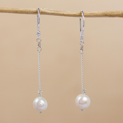 Sterling Silver and Cultured Pearl Earrings 'Uncommon Beauty'