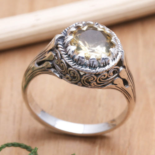 Citrine and Sterling Silver Cocktail Ring 'Break of Day'
