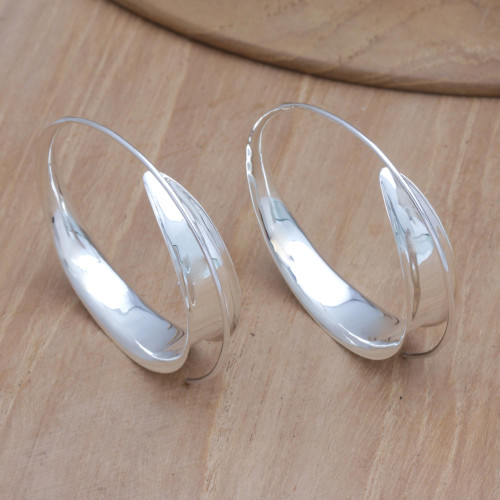 Sterling Silver Modern Hoop Earrings 'Twinkle'