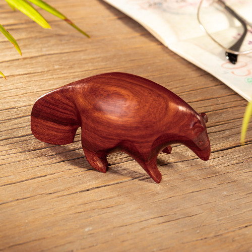 Hand-Carved Anteater Palo Sangre Wood Figurine 'The Spirit of Justice'