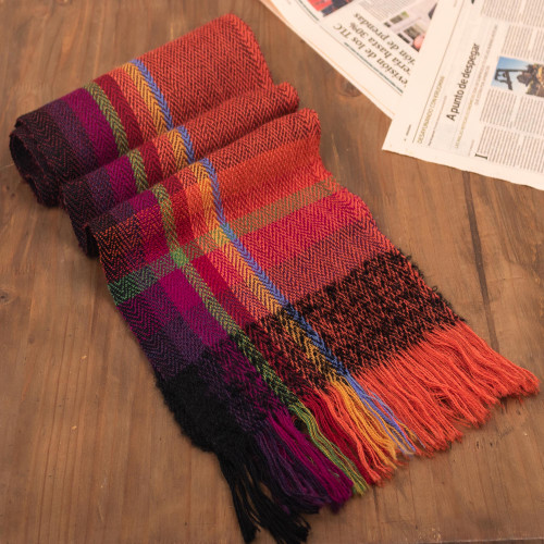 Multicolored 100 Alpaca Scarf 'Joyous Colors'