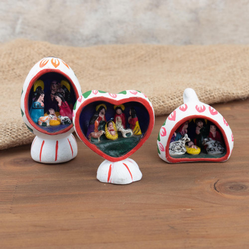 Small Nativity Sculptures Set of 3 'Christmas Trio'