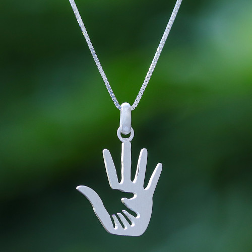 Inspirational Sterling Silver Pendant Necklace from Thailand 'Forever Together'
