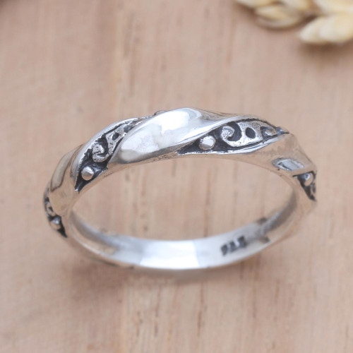 Handmade Balinese Sterling Silver Ring 'Sublime Balance'