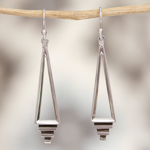 Handmade Taxco Sterling Silver Earrings 'Taxco Deco'