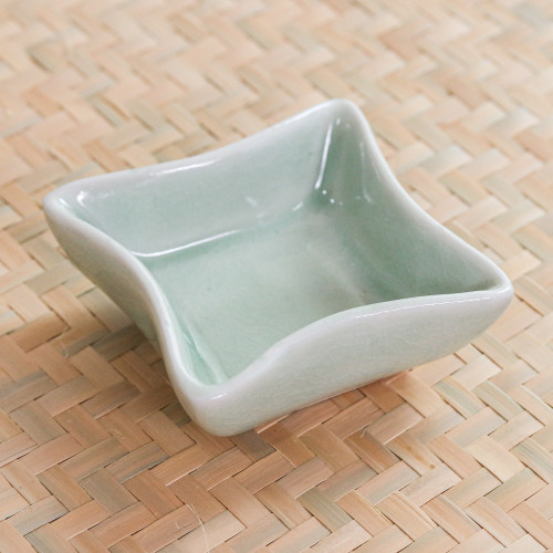 Small Handcrafted Green Celadon Bowl 'Thai Kitchen in Green'