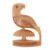 Handcrafted Indian Wood Bird Sculpture 'Perky Parrots'