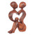 Romantic Wood Sculpture 'A Heart Shared by Two'