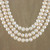 Thai Cultured Peach Pearl Triple Strand Necklace 'Triple Halo'