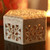 Handcrafted Jali Soapstone Jewelry Box 'White Jasmine'