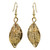 Artisan Crafted Gold Plated Leaf Earrings 'Forest Duet'