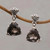 Indonesian Smoky Quartz Sterling Silver Earrings 'Mystic Trinity'