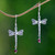 Sterling Silver Dangle Earrings 'Nocturnal Dragonfly'