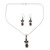 Garnet Earrings and Necklace Jewelry Set 'Eternal Passion'