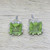 Peridot Earrings Sterling Silver Handmade Indian Jewelry 'Lucky Squares'