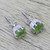 Peridot Earrings Sterling Silver Handmade Indian Jewelry 'Lucky Squares'