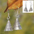 Handmade Hill Tribe 950 Silver Dangle Earrings 'Hill Tribe Bell'