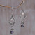 Amethyst and pearl flower earrings 'Empress'