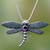 Sterling Silver and Amethyst Pendant Necklace 'Enchanted Dragonfly'