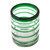 Handcrafted Handblown Glass Recycled Striped Juice Drinkware 'Emerald Spiral'