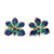Natural orchid gold-plated flower earrings 'Aqua Perfection'