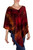 Hand Loomed Cotton Blend Poncho 'Ruby Tradition'