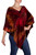 Hand Loomed Cotton Blend Poncho 'Ruby Tradition'