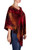 Hand Loomed Cotton Blend Poncho 'Ruby Tradition'