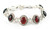 Garnet Bracelet Artisan Crafted Silver Jewelry from India 'Crimson Garland'
