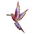 Steel Bird Wall Sculpture 15 Inches 'Rosy Hummingbird'