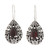 Floral Sterling Silver and Garnet Earrings 'Lovely Daisies'