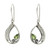 Sterling Silver Peridot Dangle Earrings 'Paisley Swirl'