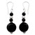 Onyx and pearl dangle earrings 'Midnight Kisses'