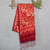 Handmade Silk Batik Shawl  'Red Modern Art'