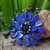 Handmade Floral Lapis Lazuli Brooch Pin 'Phuket Flowers'