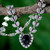 Onyx and Quartz Y Necklace in Sterling Silver 'Midnight Dewdrops'