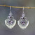 Sterling Silver and Amethyst Dangle Earrings 'Balinese Goddess'